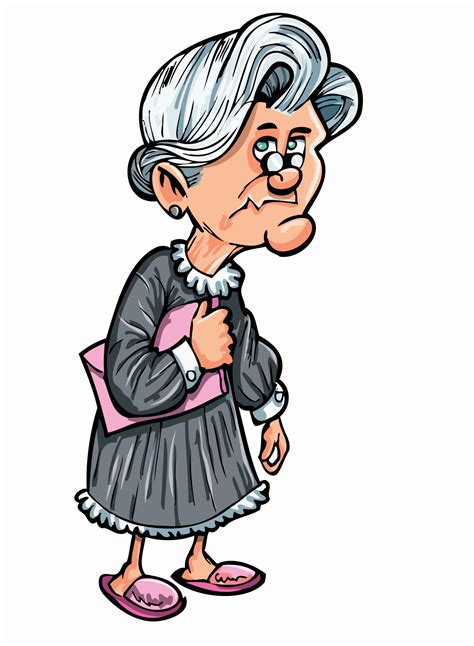 funny old woman cartoon